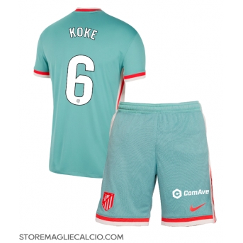 Atletico Madrid Koke #6 Maglia Gara Trasferta Repliche 2024-25 Bambino Maniche Corte